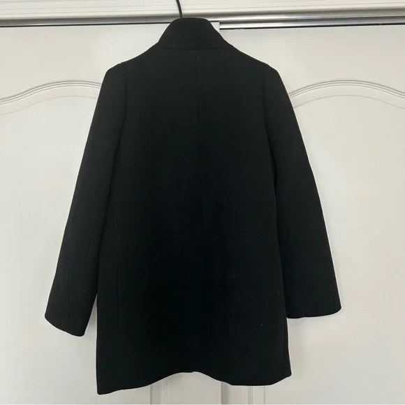 J Crew Factory Wool Blend Pea Coat Black - Picture 7 of 7